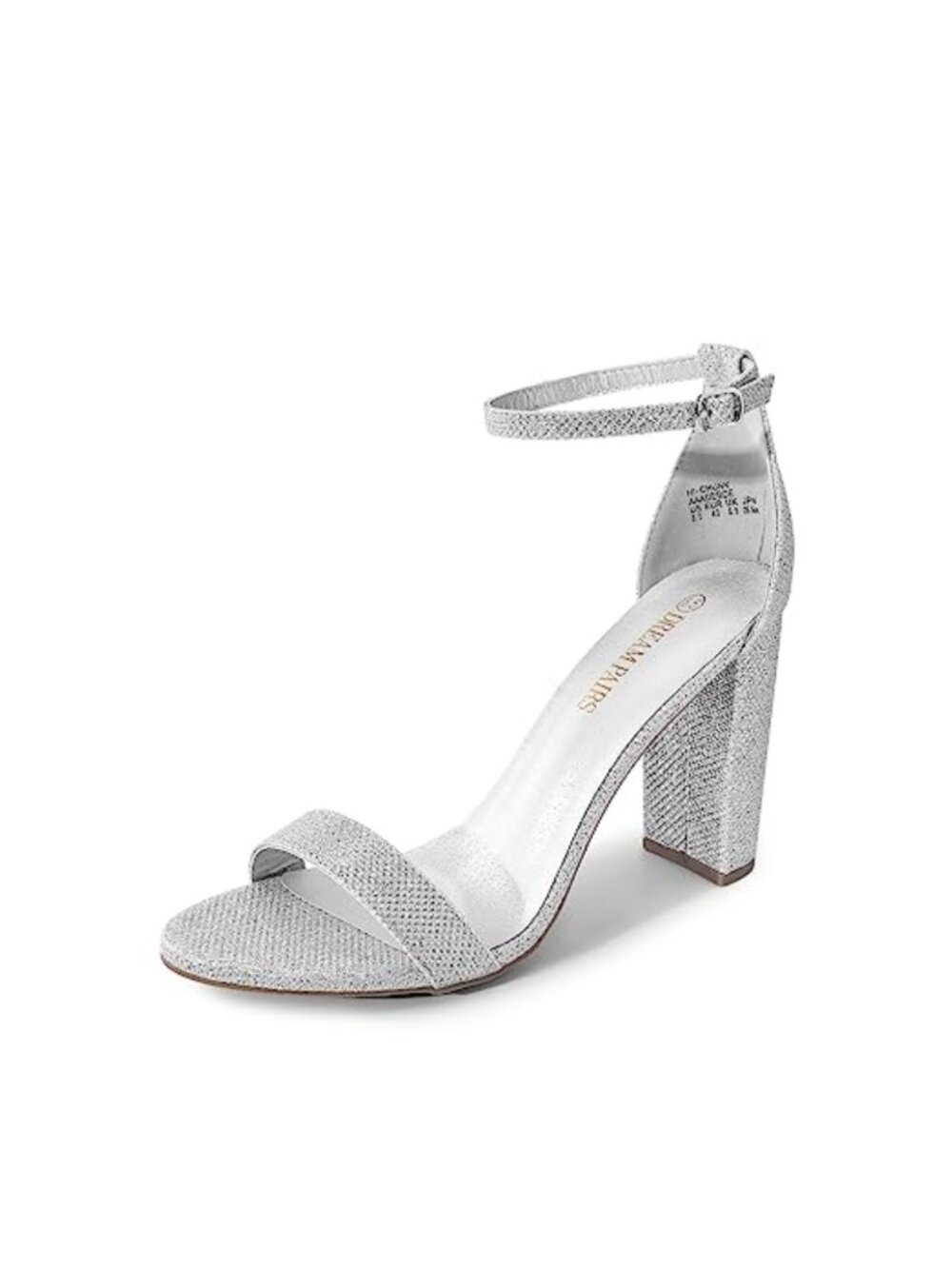 Women's Hi-Chunk High Heel Pump Sandals Ankle Strap Glitter Formal Heels
